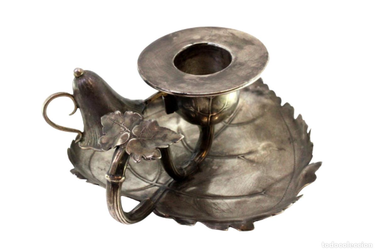 Antig&uuml;edades: Candelabro de mano, en plata - Foto 1