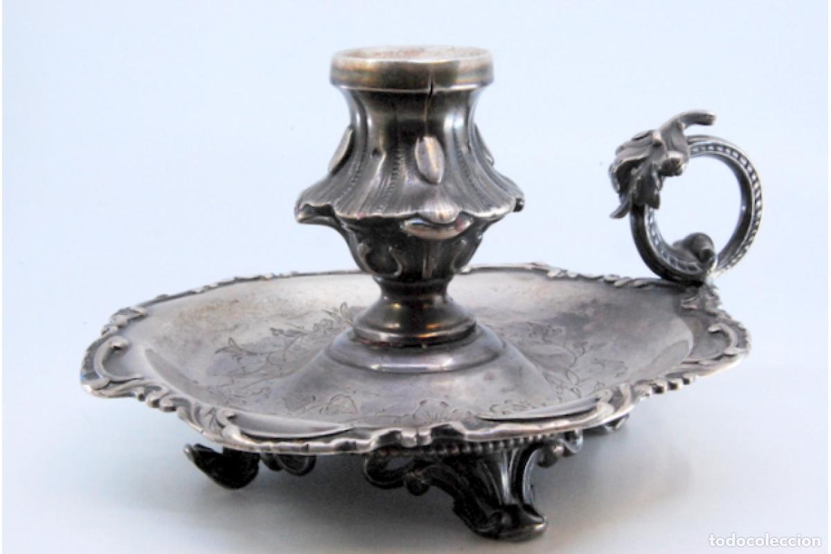 Antig&uuml;edades: Candelabro de mano, en plata - Foto 7