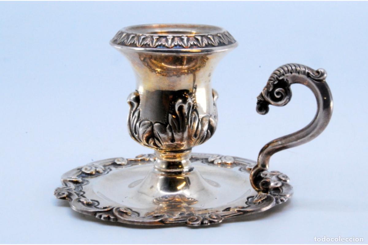 Antig&uuml;edades: Candelabro de mano, en plata - Foto 3