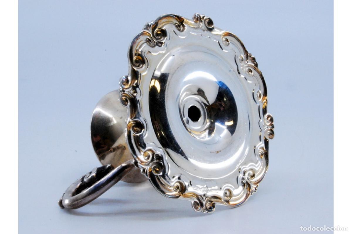 Antig&uuml;edades: Candelabro de mano, en plata - Foto 4
