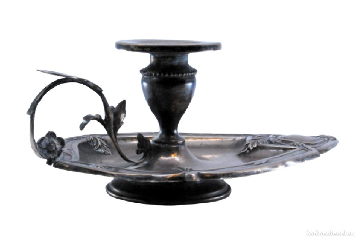 Antig&uuml;edades: Candelabro de mano, en plata - Foto 1