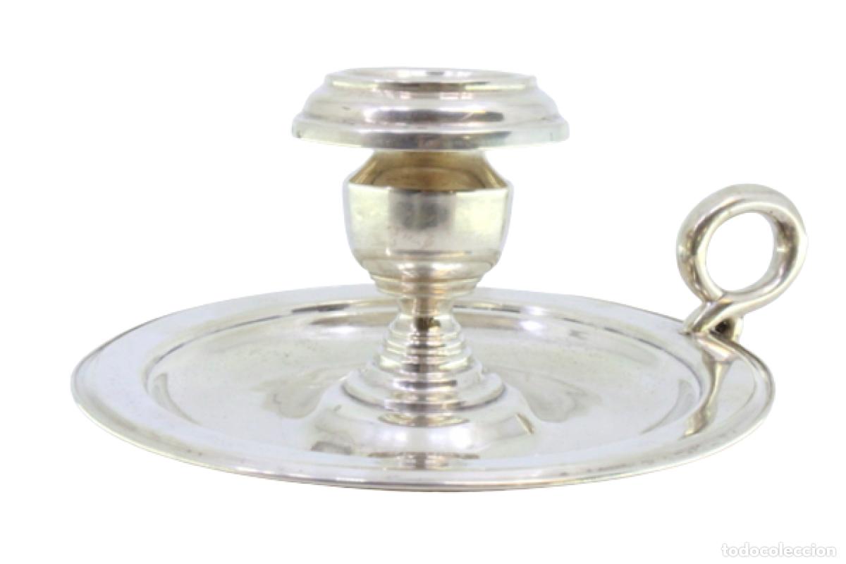 Antig&uuml;edades: Candelabro de mano, en plata - Foto 1