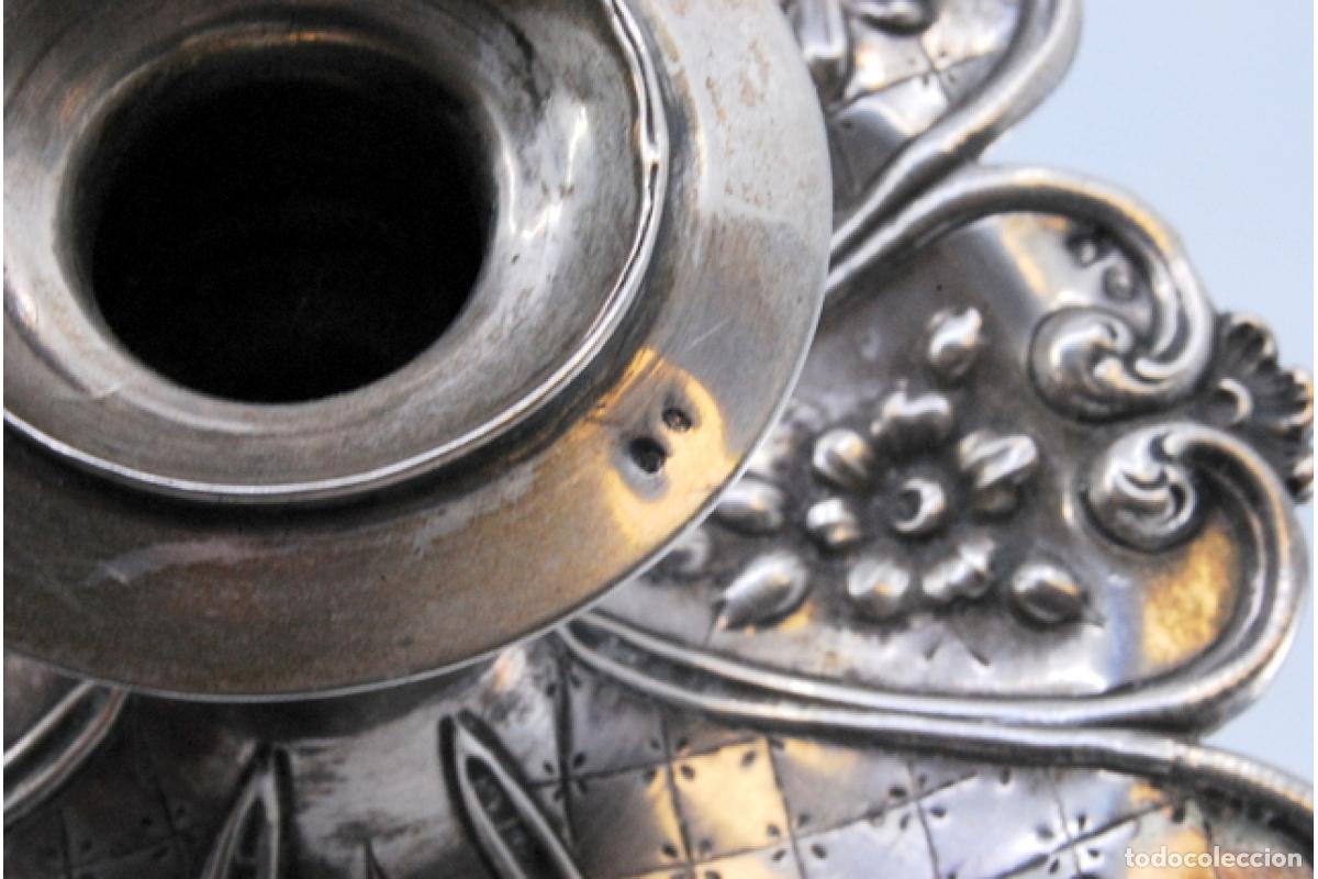 Antig&uuml;edades: Candelabro de mano, en plata - Foto 3