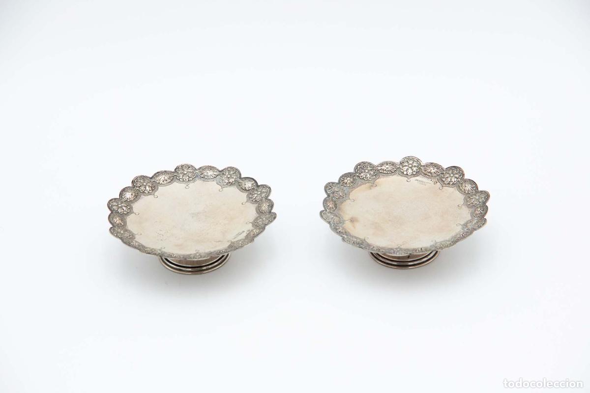 Antig&uuml;edades: Par de soportes para anillos de plata - Foto 4
