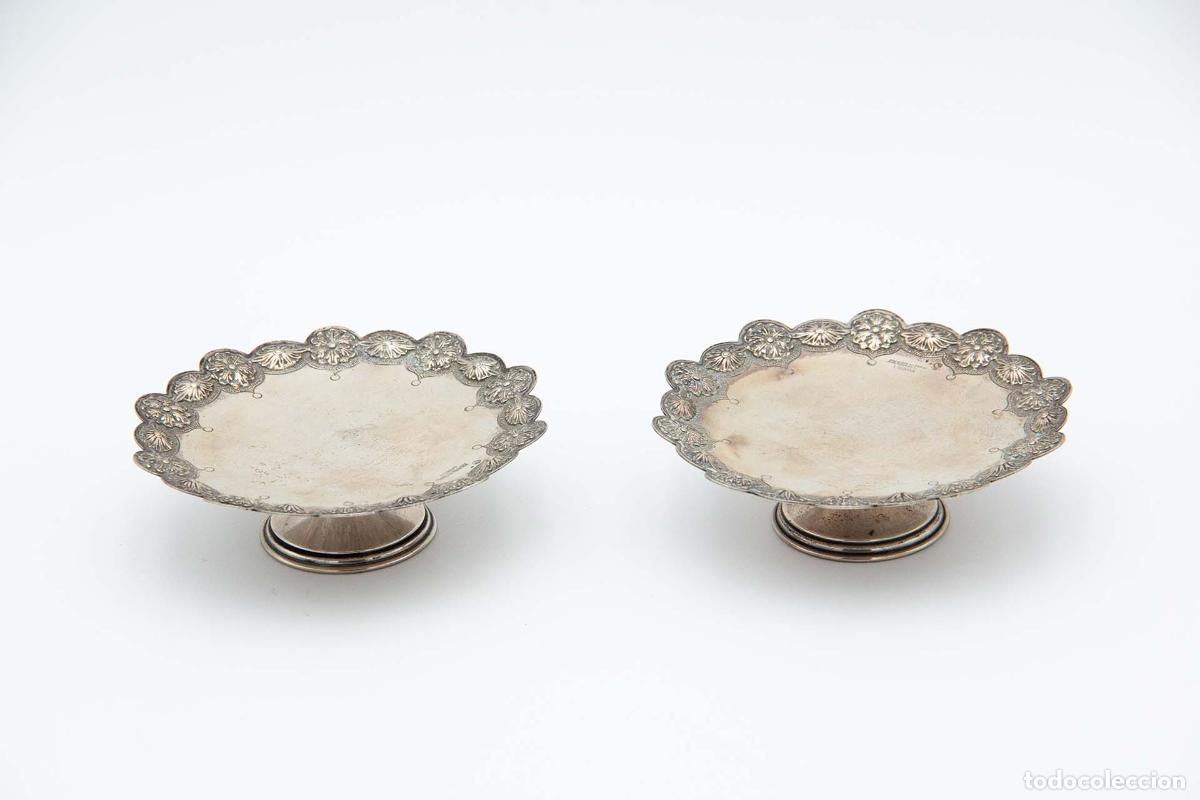 Antig&uuml;edades: Par de soportes para anillos de plata - Foto 1