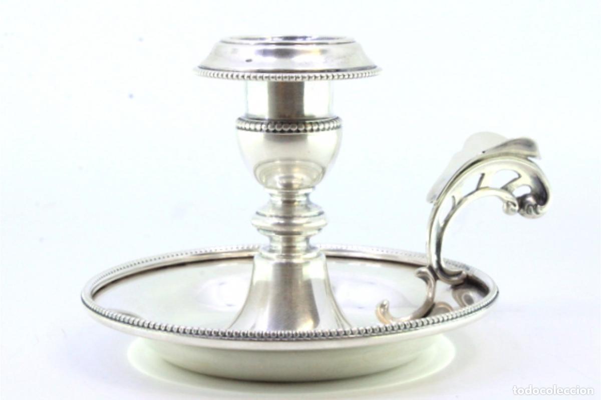 Antig&uuml;edades: Candelabro de mano, en plata - Foto 2