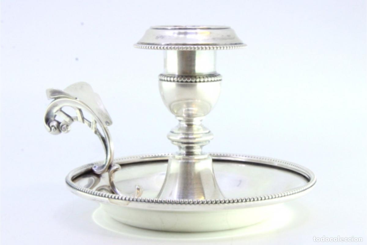 Antig&uuml;edades: Candelabro de mano, en plata - Foto 3