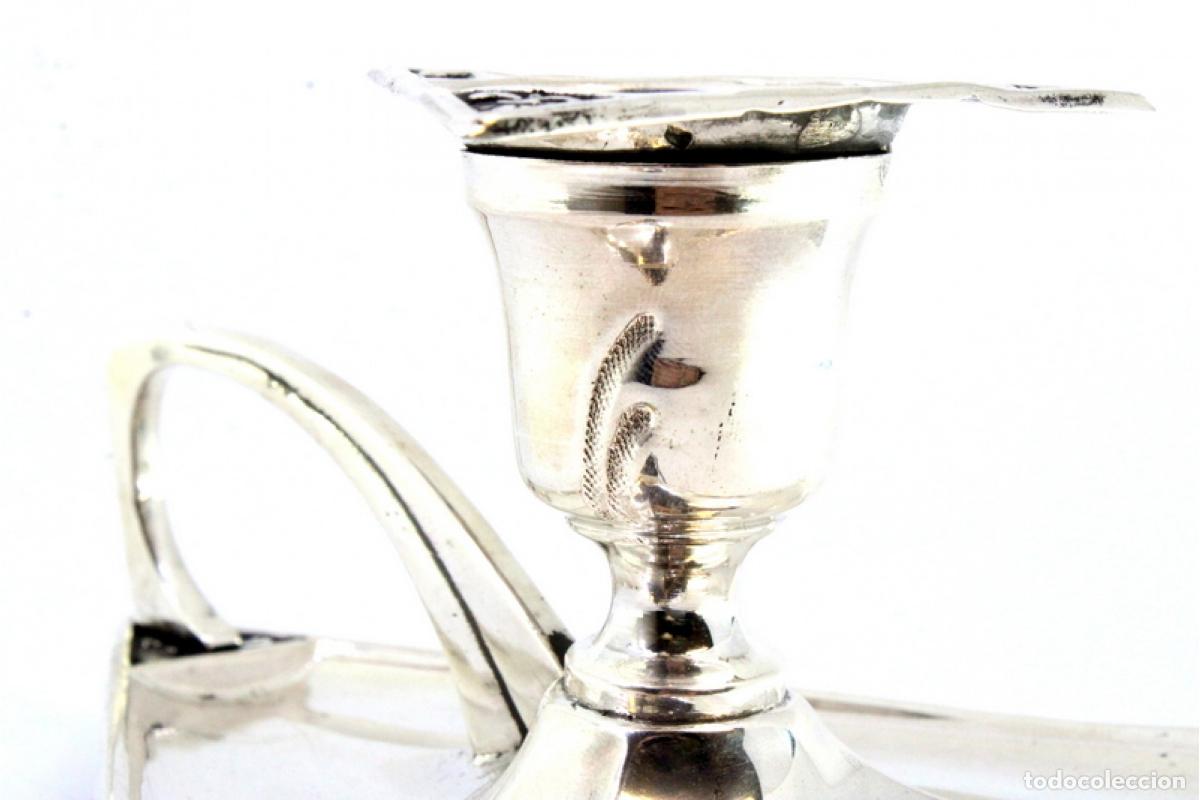 Antig&uuml;edades: Candelabro de mano, en plata - Foto 5