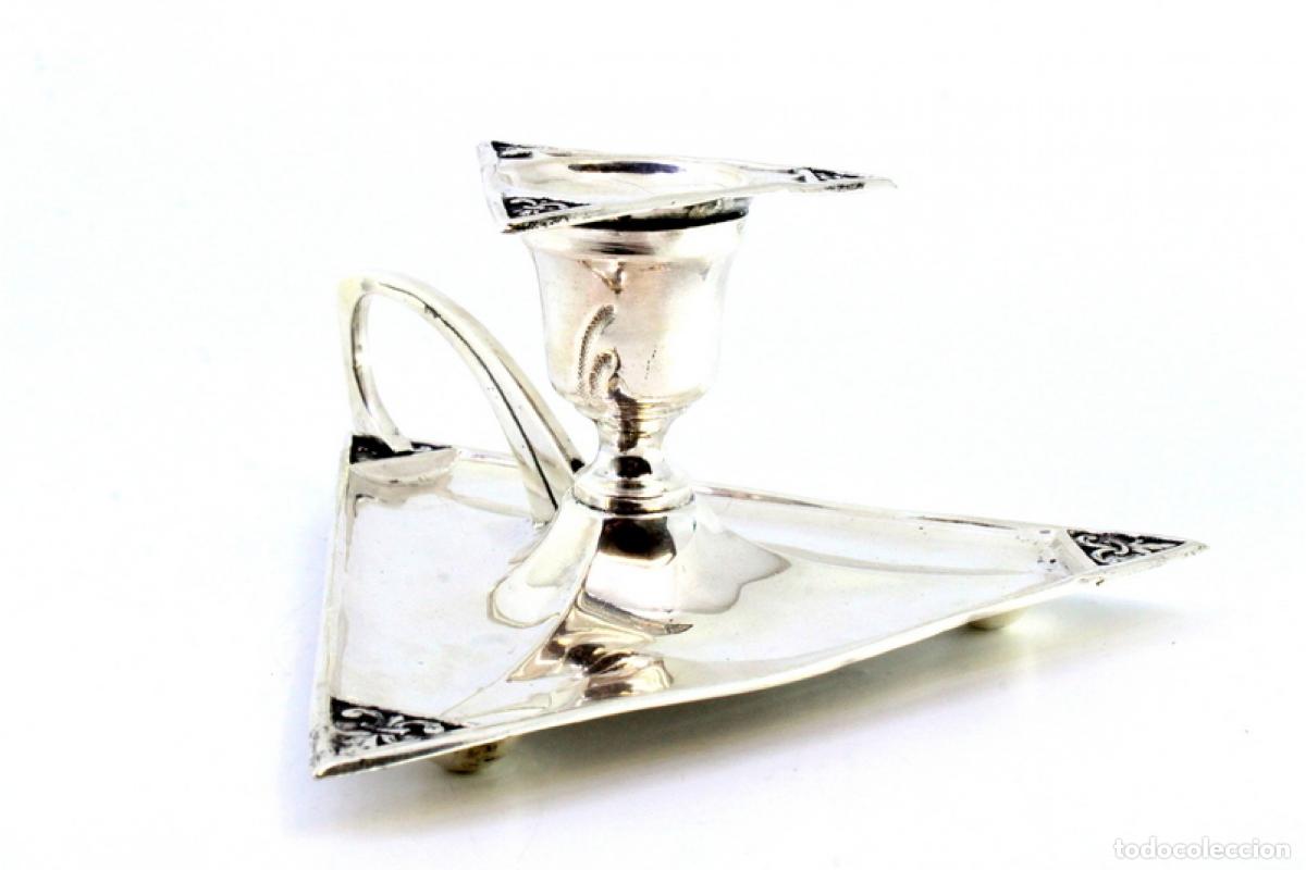 Antig&uuml;edades: Candelabro de mano, en plata - Foto 6
