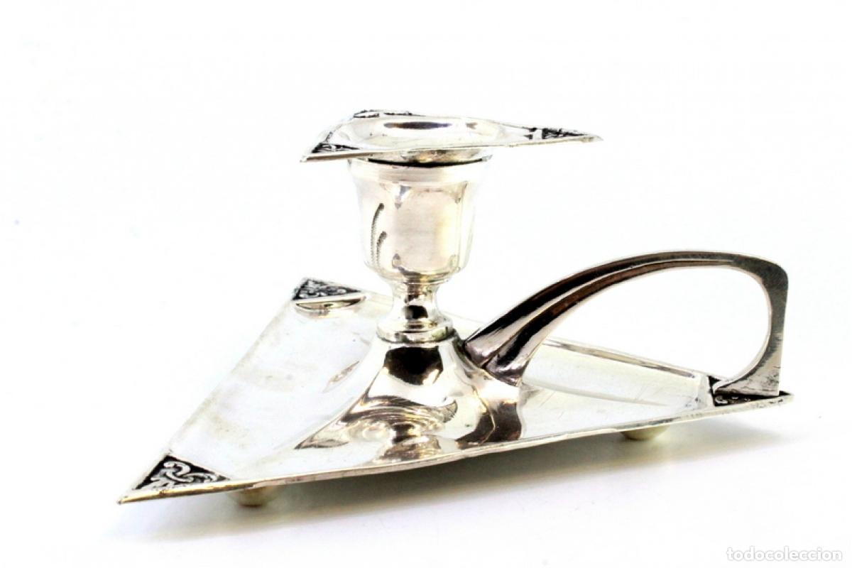 Antig&uuml;edades: Candelabro de mano, en plata - Foto 7