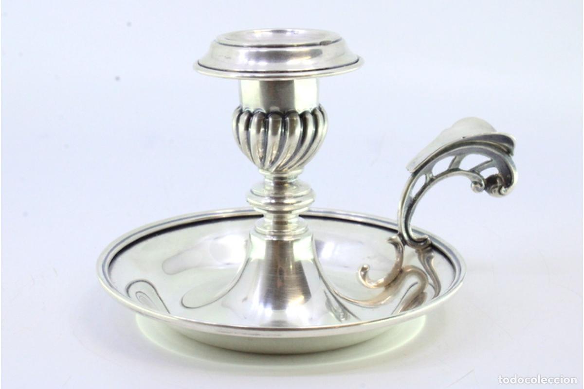 Antig&uuml;edades: Candelabro de mano, en plata - Foto 2