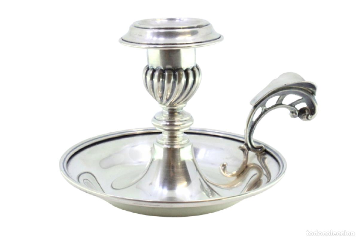 Antig&uuml;edades: Candelabro de mano, en plata - Foto 1