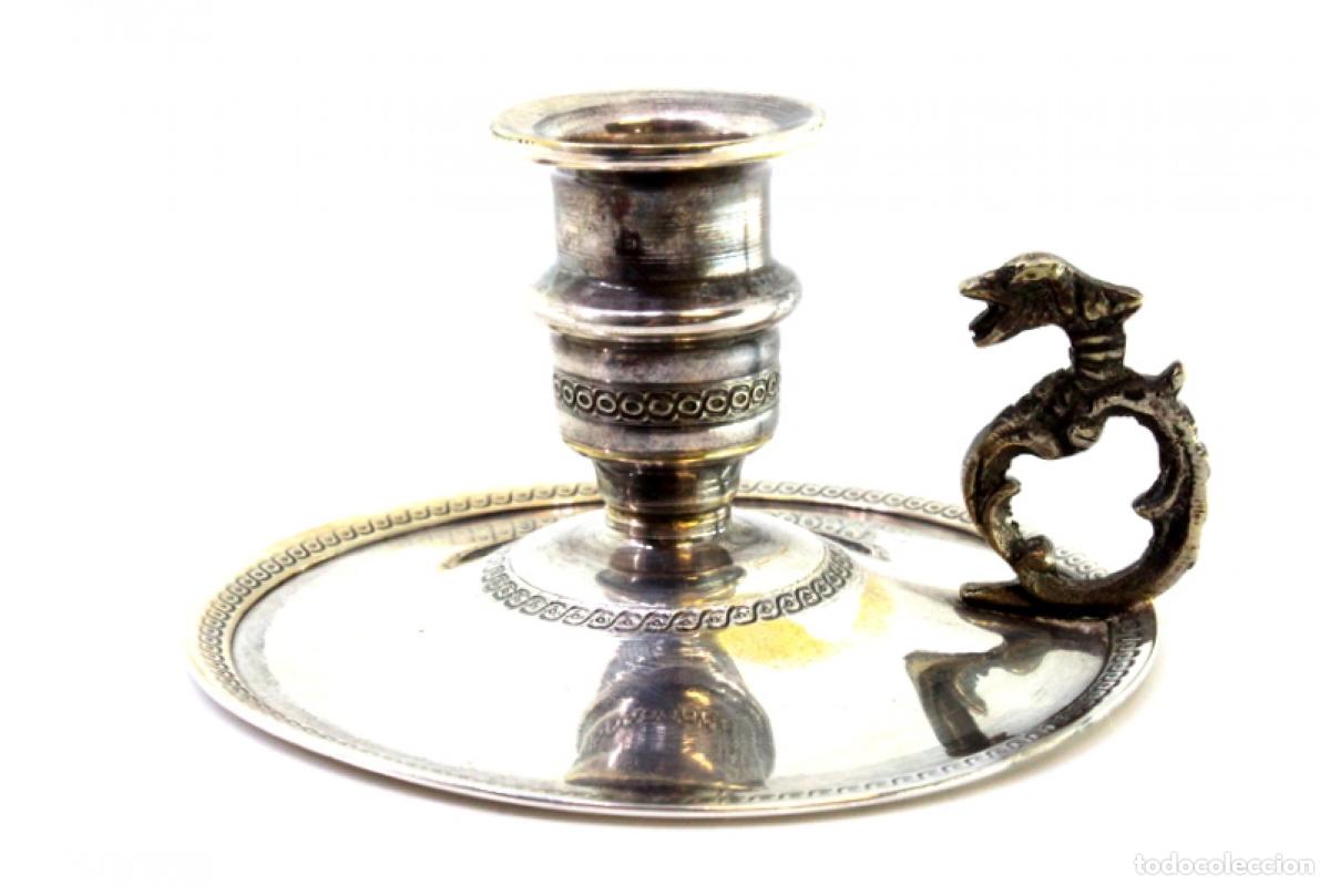 Antig&uuml;edades: Candelabro de mano, en plata - Foto 3