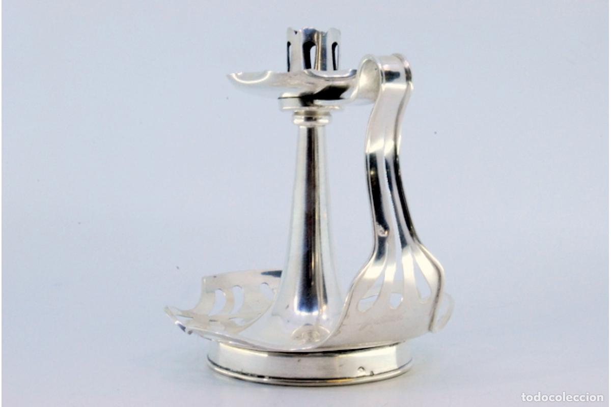 Antig&uuml;edades: Candelabro de mano, en plata - Foto 2