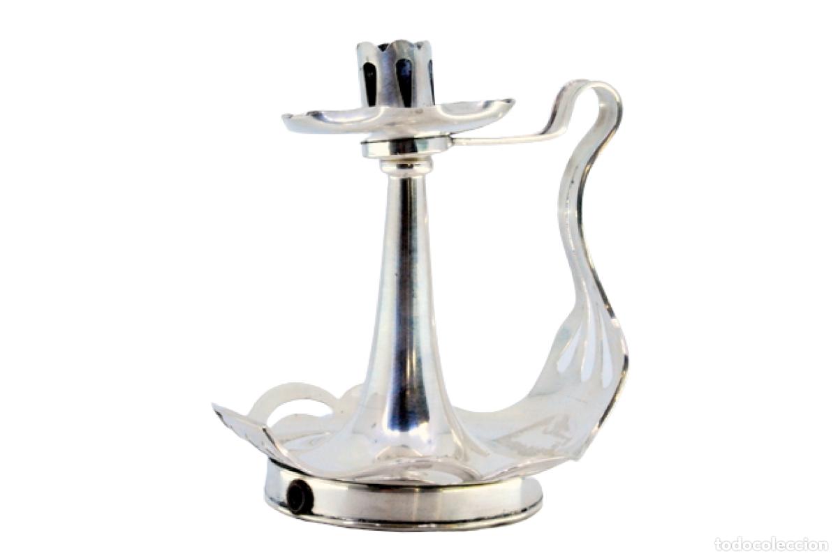 Antig&uuml;edades: Candelabro de mano, en plata - Foto 1