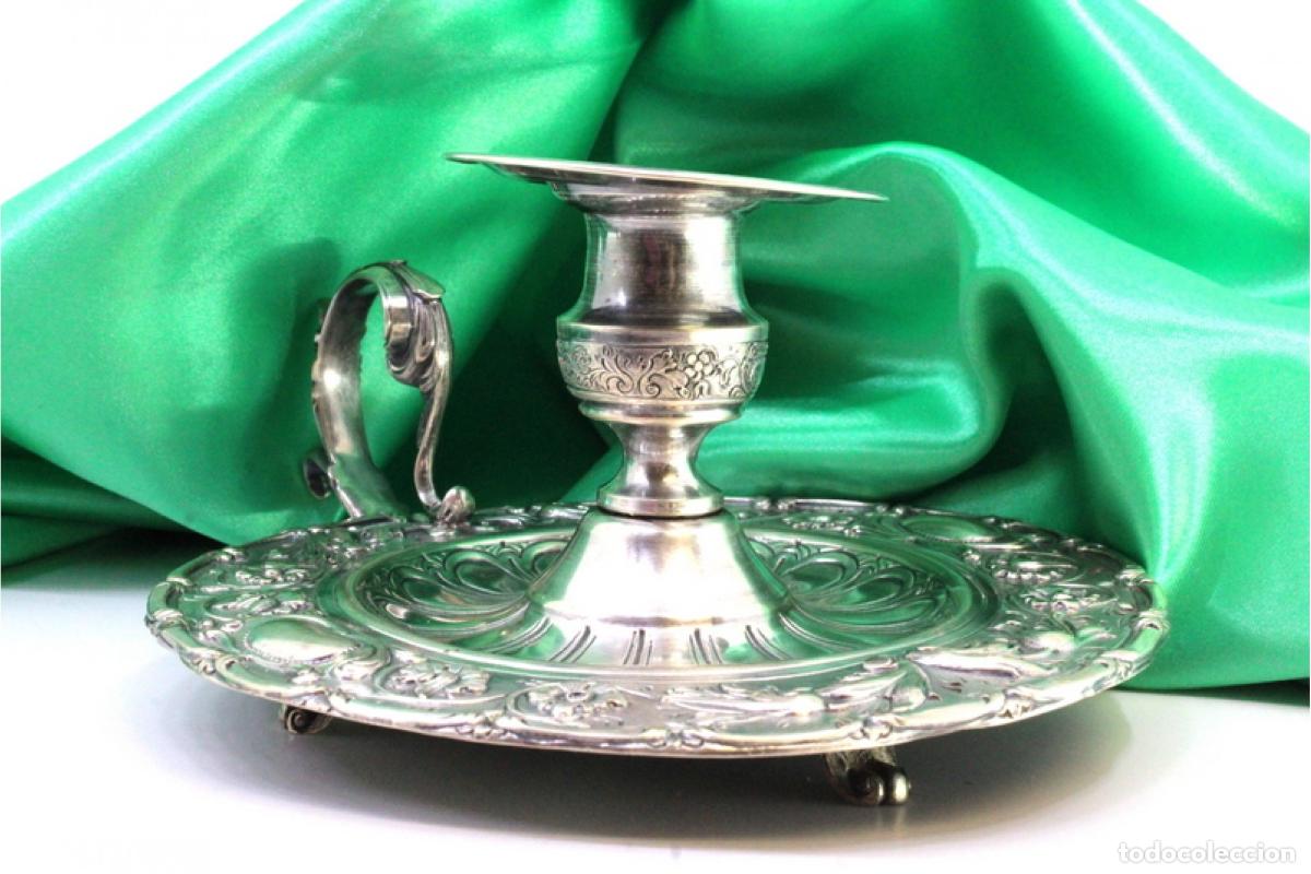 Antig&uuml;edades: Candelabro de mano, en plata - Foto 4