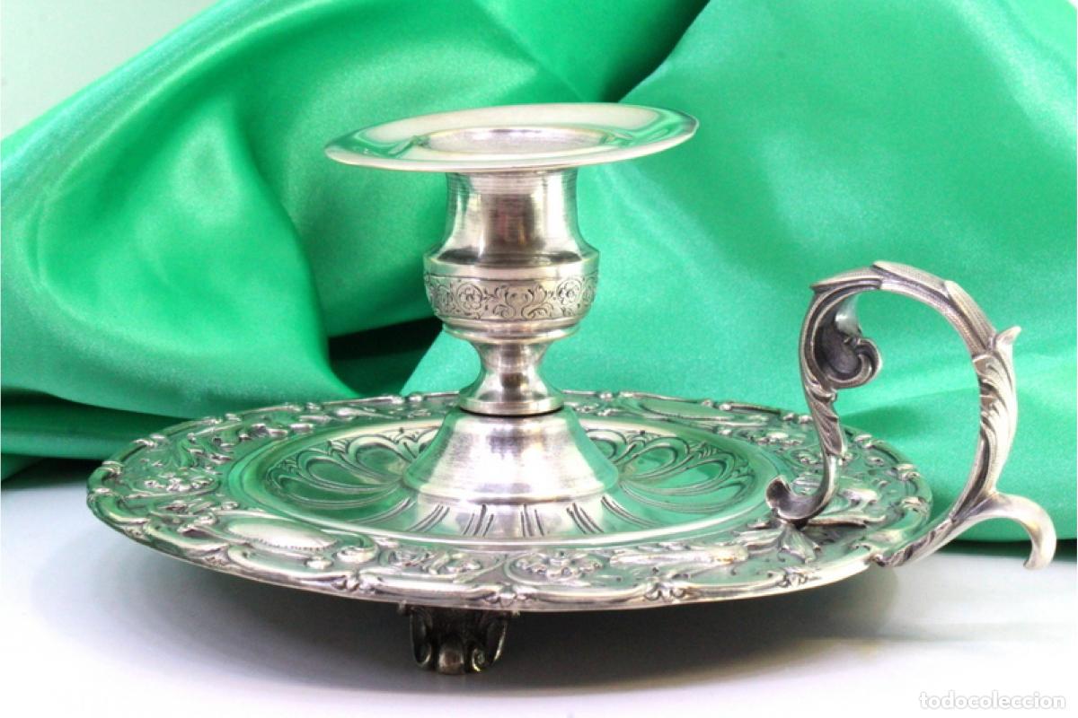 Antig&uuml;edades: Candelabro de mano, en plata - Foto 6
