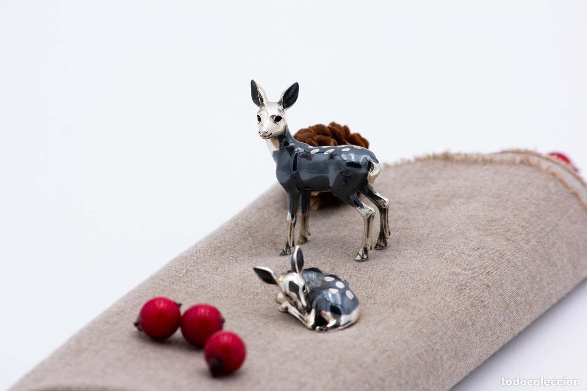 Antig&uuml;edades: Par de mu&ntilde;ecos Bambi de platas - Foto 4