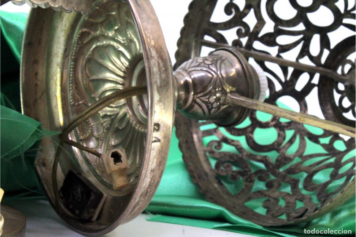 Antig&uuml;edades: Par de l&aacute;mparas de mesa de platas - Foto 6