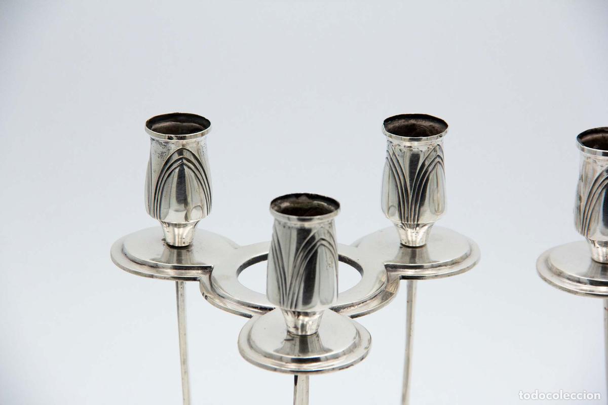 Antig&uuml;edades: Par de candelabros de plata - Foto 2