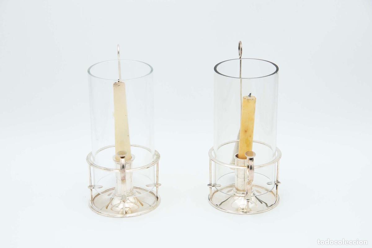 Antig&uuml;edades: Par de candelabros de plata - Foto 1