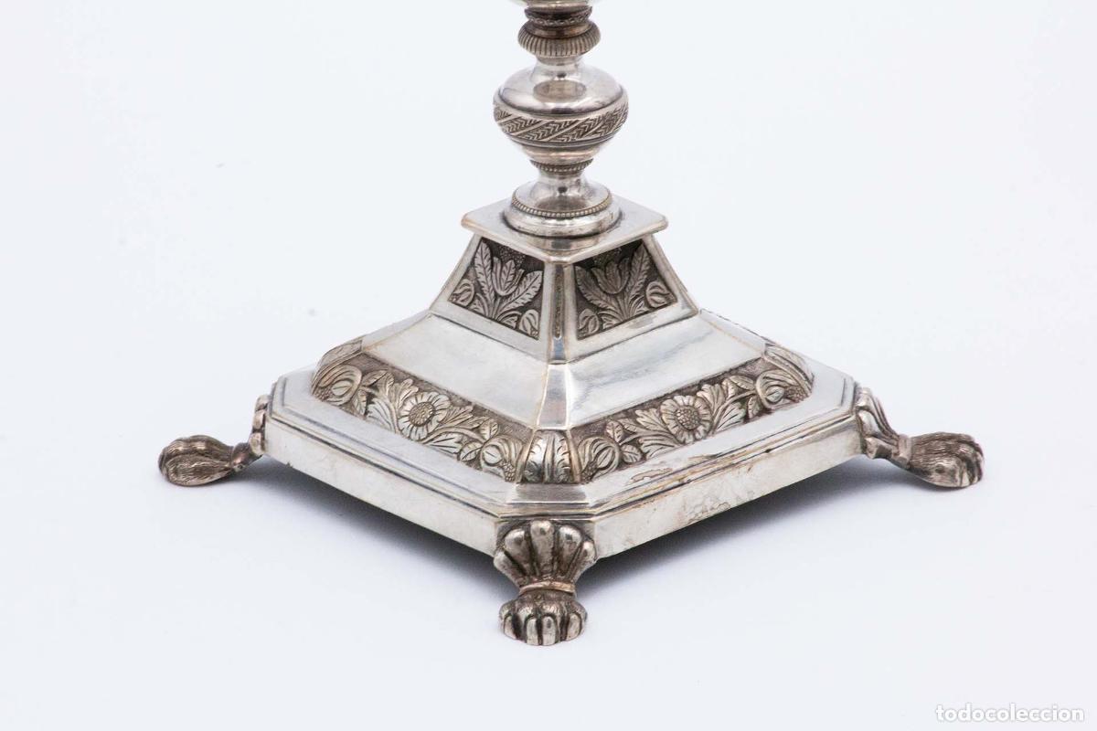 Antig&uuml;edades: Par de candelabros de plata - Foto 4