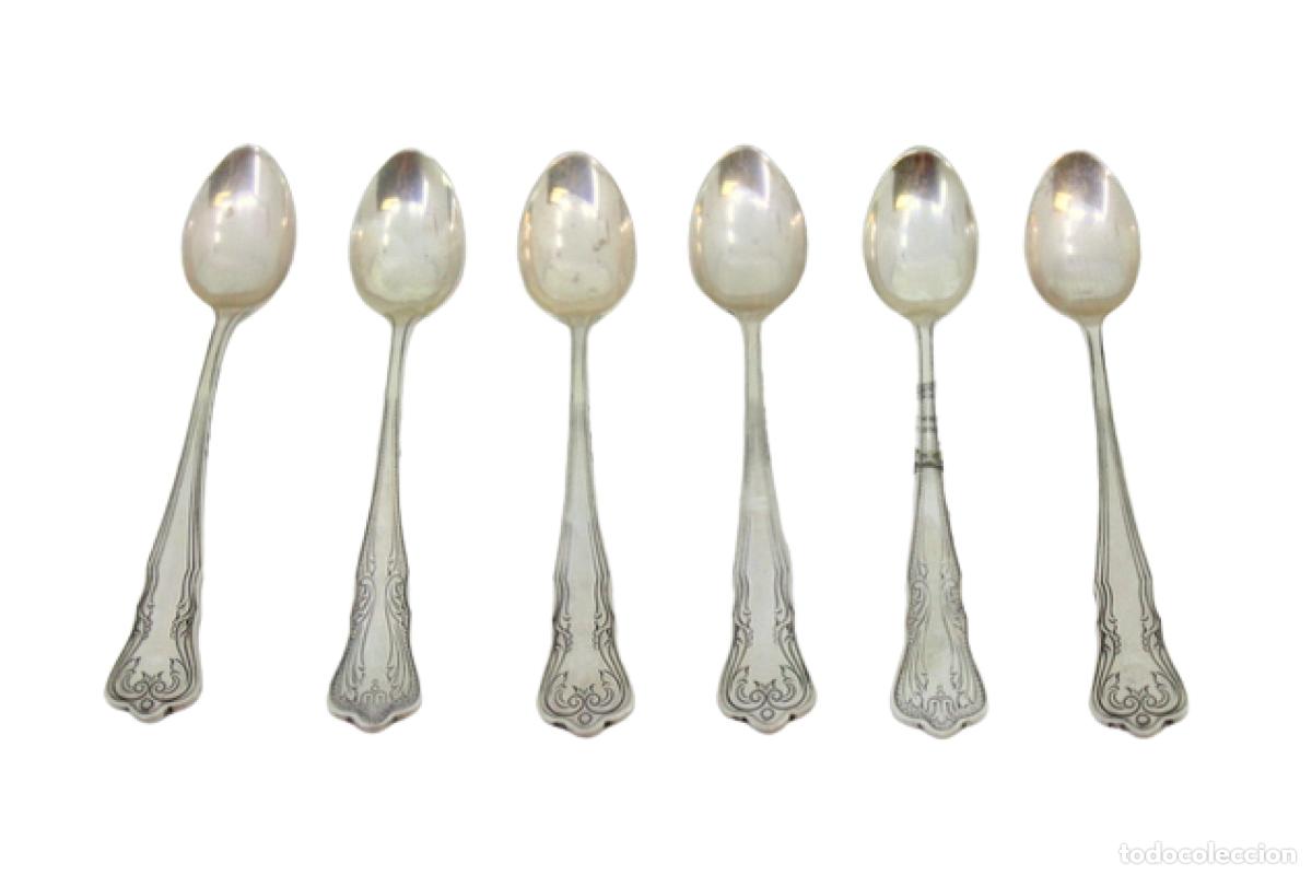 Antig&uuml;edades: Juego de 6 cucharillas de caf&eacute; de plata - Foto 1