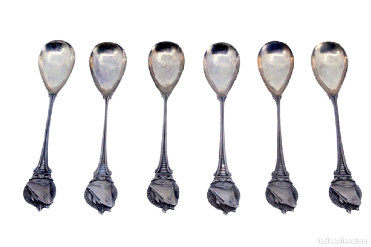 Antig&uuml;edades: Juego de 6 cucharillas de caf&eacute; de plata - Foto 1