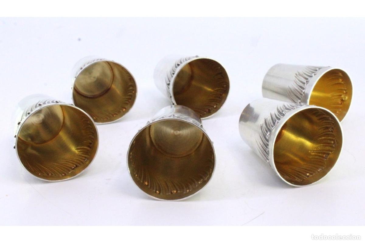 Antig&uuml;edades: Juego de 6 copas de licor de plata - Foto 3