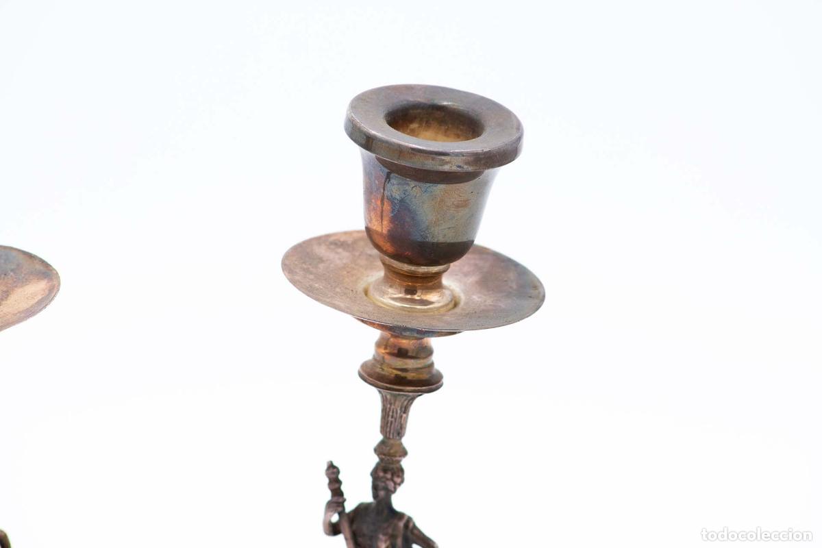 Antig&uuml;edades: Par de candelabros de plata - Foto 5
