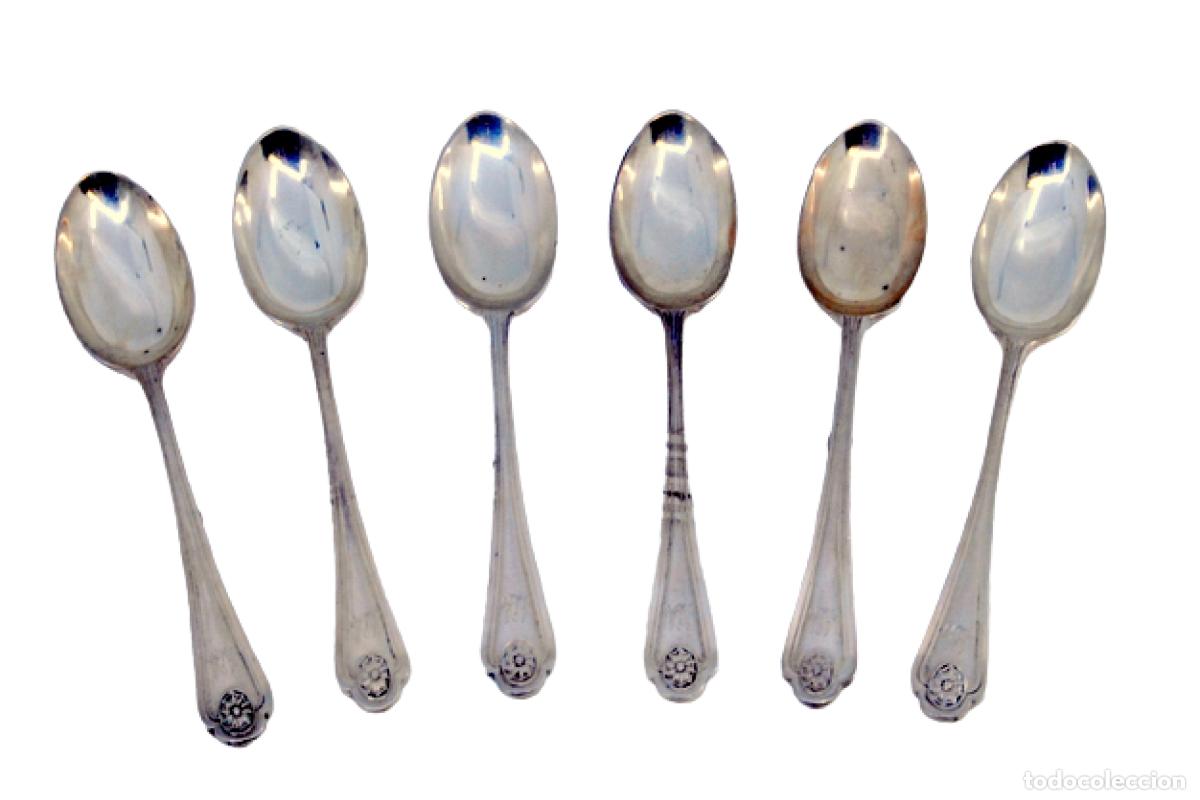Antig&uuml;edades: Juego de 6 cucharillas de caf&eacute; de plata - Foto 1
