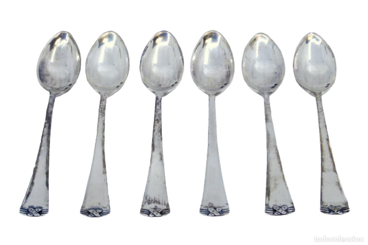 Antiguidades: Juego de 6 cucharillas de caf&eacute; de plata