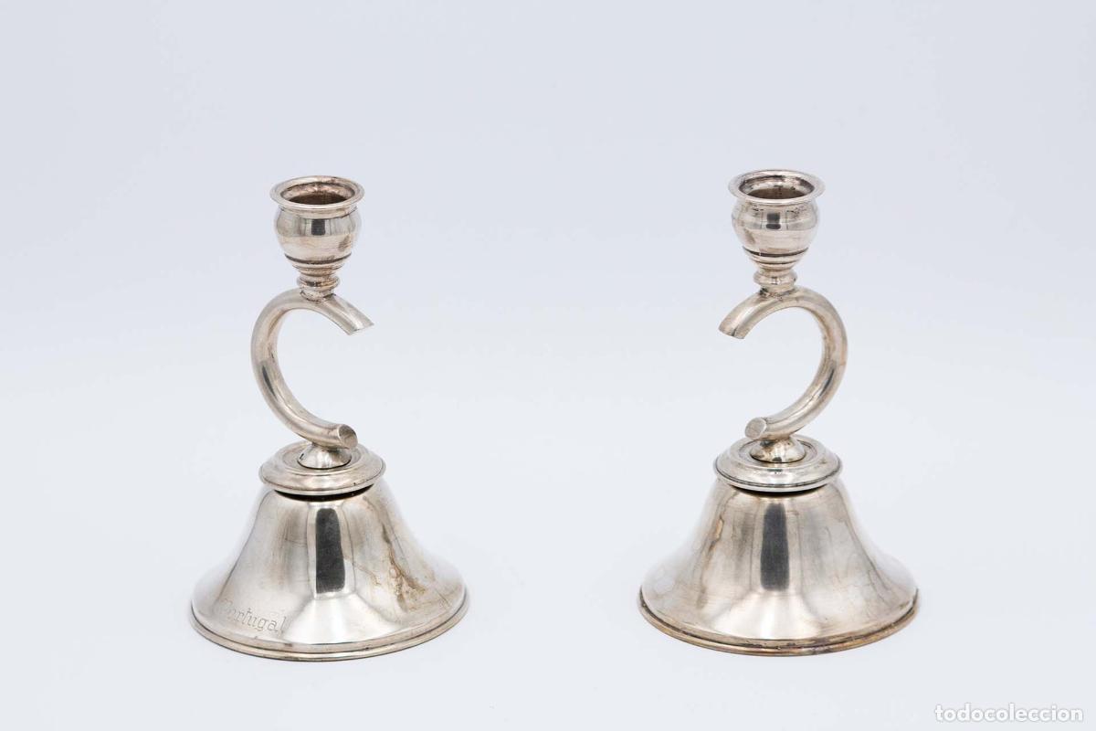 Antig&uuml;edades: Par de candelabros de plata - Foto 1