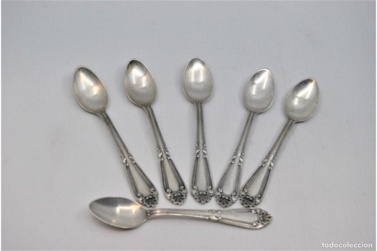 Antig&uuml;edades: Juego de 6 cucharillas de caf&eacute; de plata - Foto 6