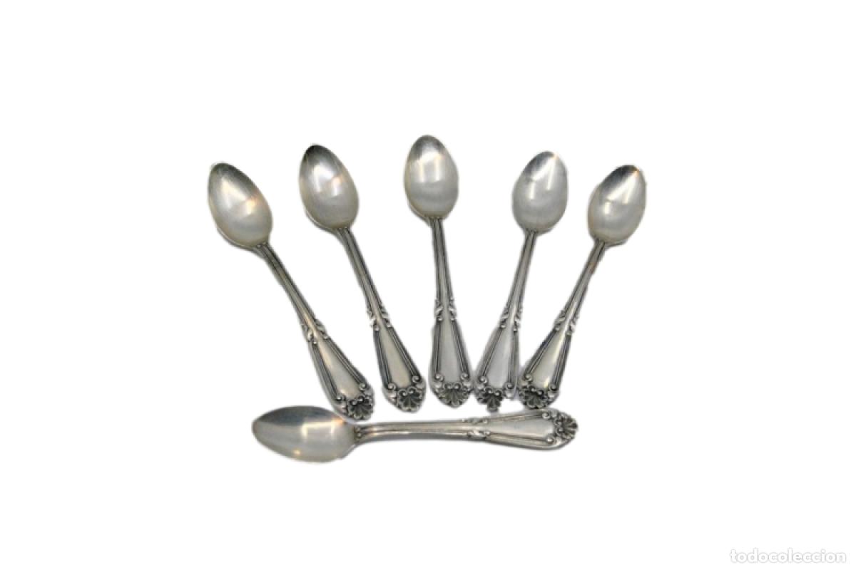 Antiques: Juego de 6 cucharillas de caf&eacute; de plata