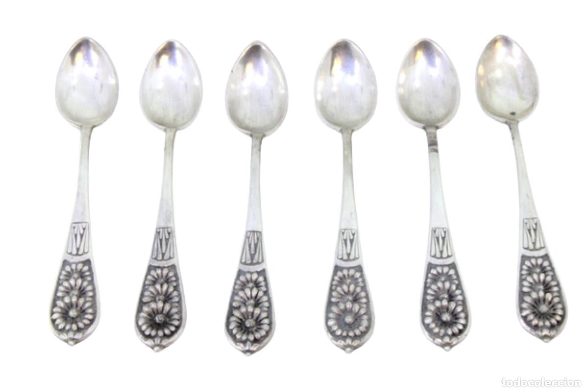 Antiques: Juego de 6 cucharillas de caf&eacute; de plata