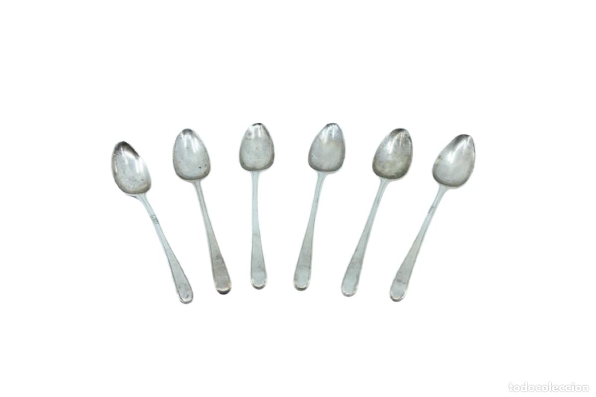 Antig&uuml;edades: Juego de 6 cucharillas de caf&eacute; de plata - Foto 1