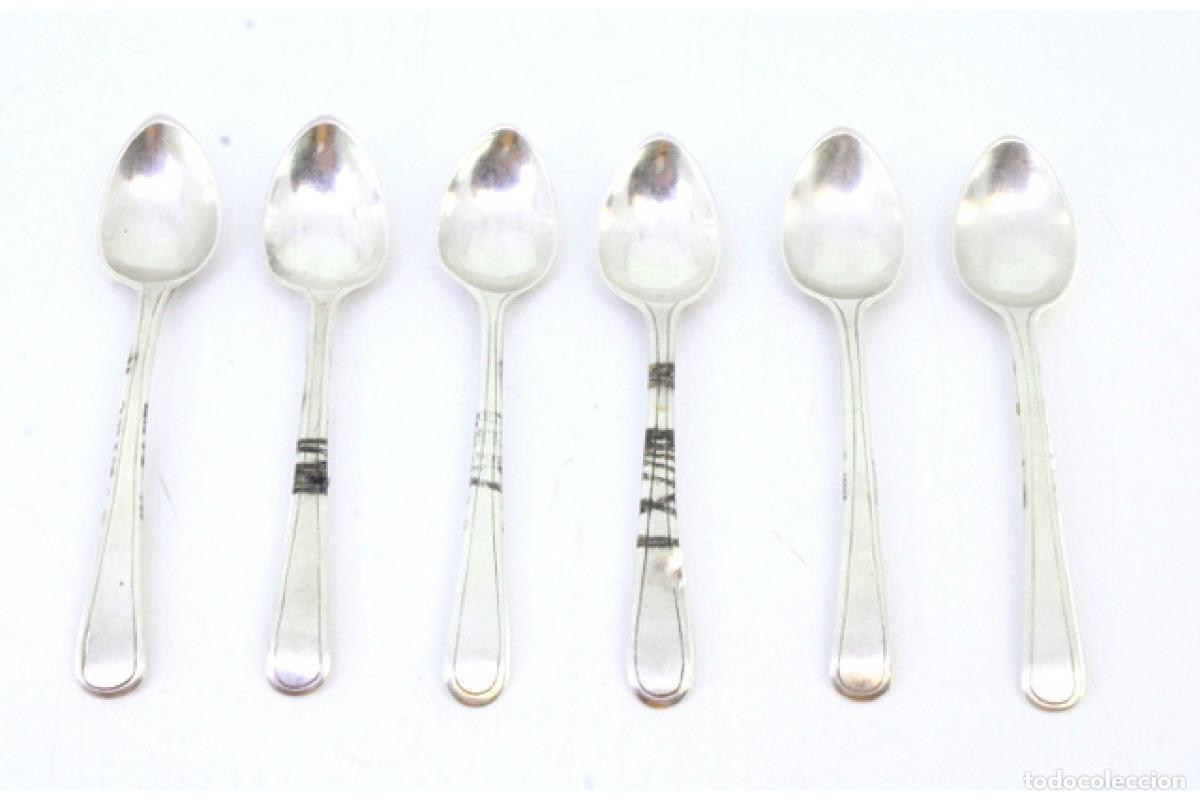 Antig&uuml;edades: Juego de 6 cucharillas de caf&eacute; de plata - Foto 2