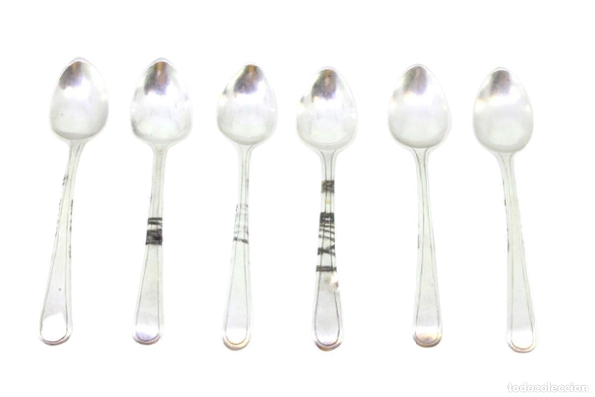 Antig&uuml;edades: Juego de 6 cucharillas de caf&eacute; de plata - Foto 1