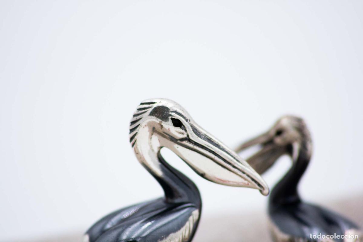 Antig&uuml;edades: Pareja de pel&iacute;canos en plata - Foto 2