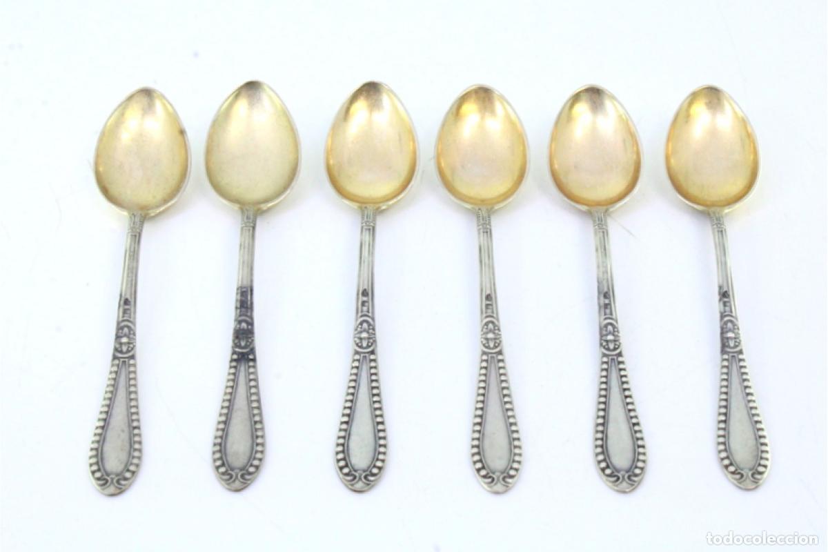Antig&uuml;edades: Juego de 6 cucharillas de caf&eacute; de plata - Foto 2