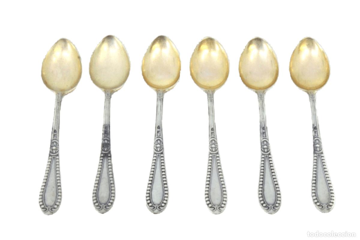 Antig&uuml;edades: Juego de 6 cucharillas de caf&eacute; de plata - Foto 1