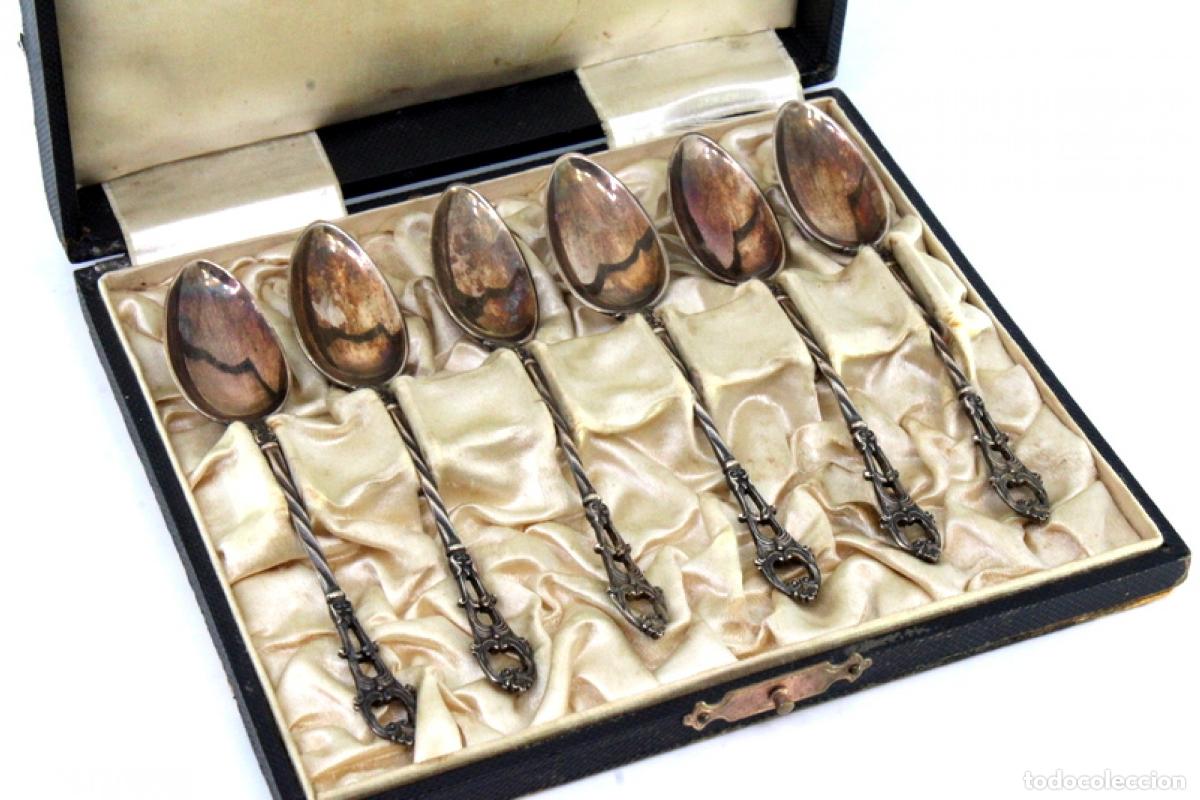 Antig&uuml;edades: Juego de 6 cucharillas de plata - Foto 2