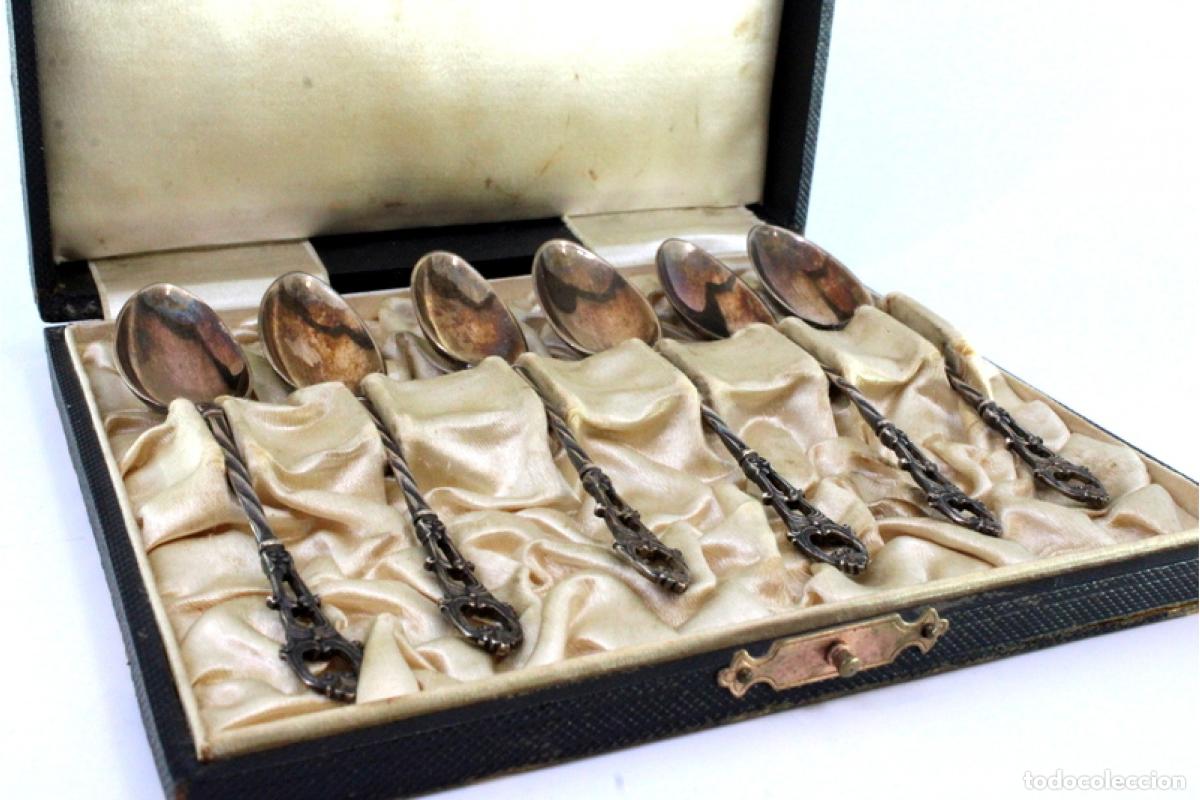 Antig&uuml;edades: Juego de 6 cucharillas de plata - Foto 4