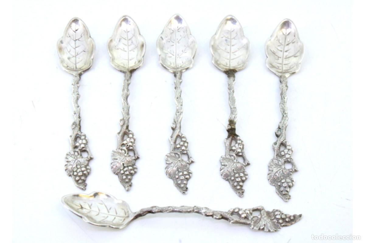 Antig&uuml;edades: Juego de 6 cucharillas de plata - Foto 2
