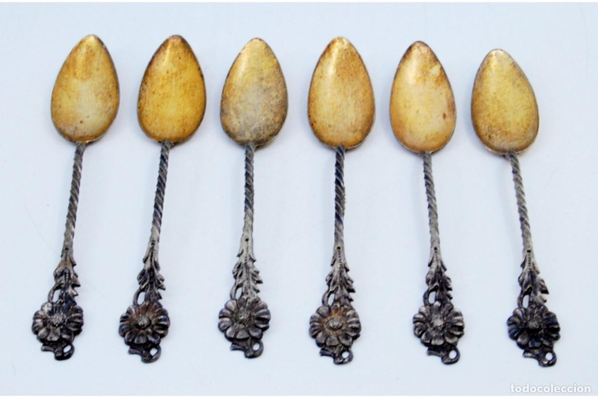 Antig&uuml;edades: Juego de 6 cucharillas de plata - Foto 2