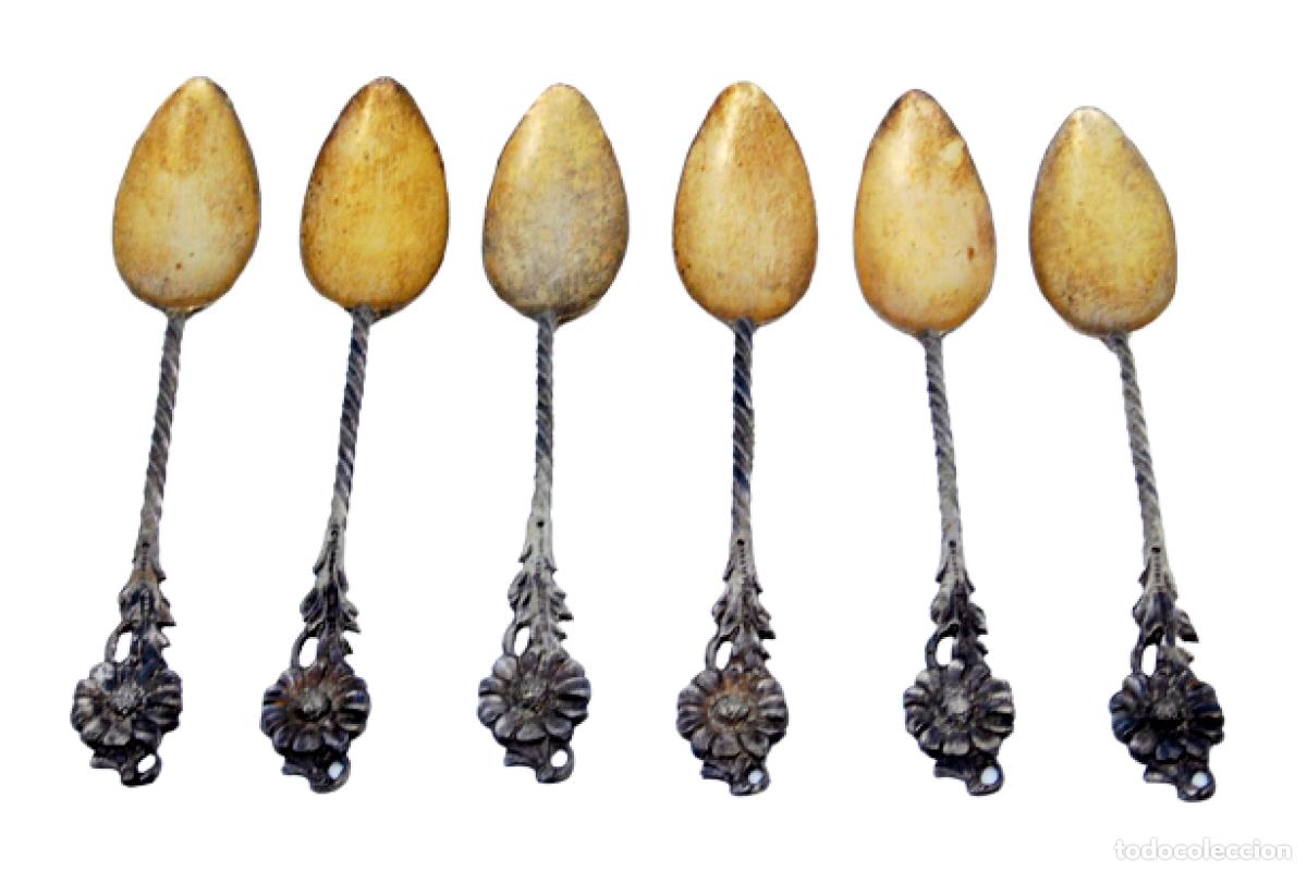 Antig&uuml;edades: Juego de 6 cucharillas de plata - Foto 1