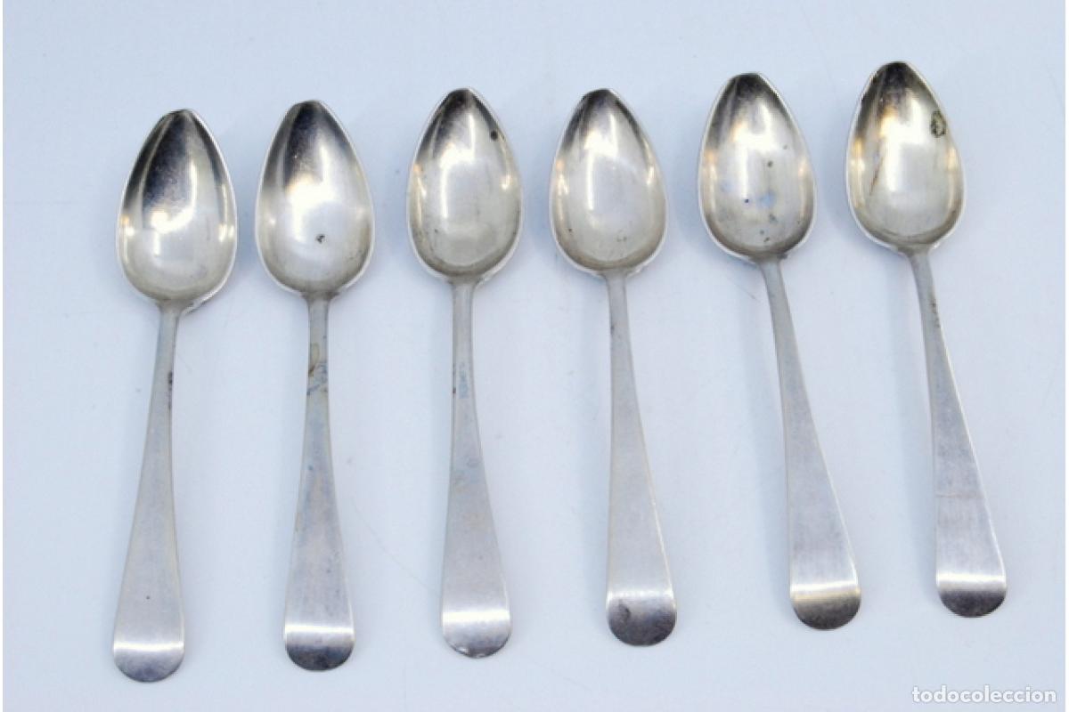 Antig&uuml;edades: Juego de 6 cucharillas de plata - Foto 2