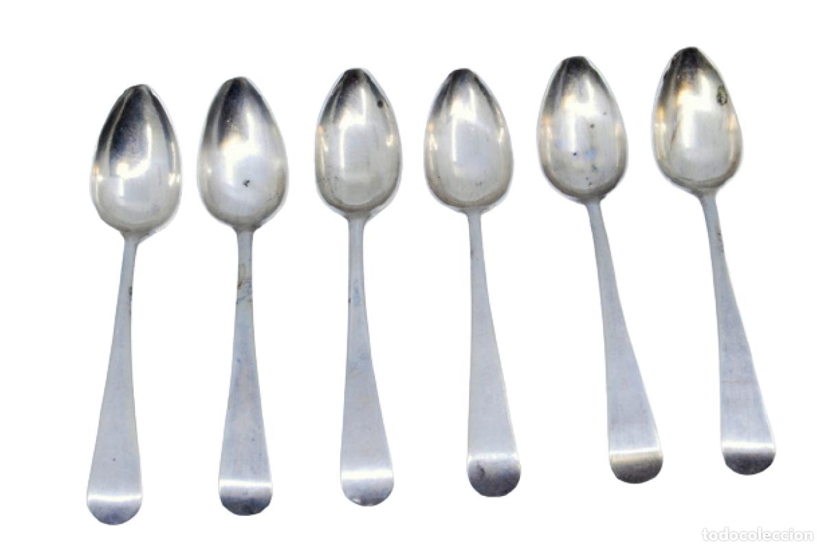 Antig&uuml;edades: Juego de 6 cucharillas de plata - Foto 1
