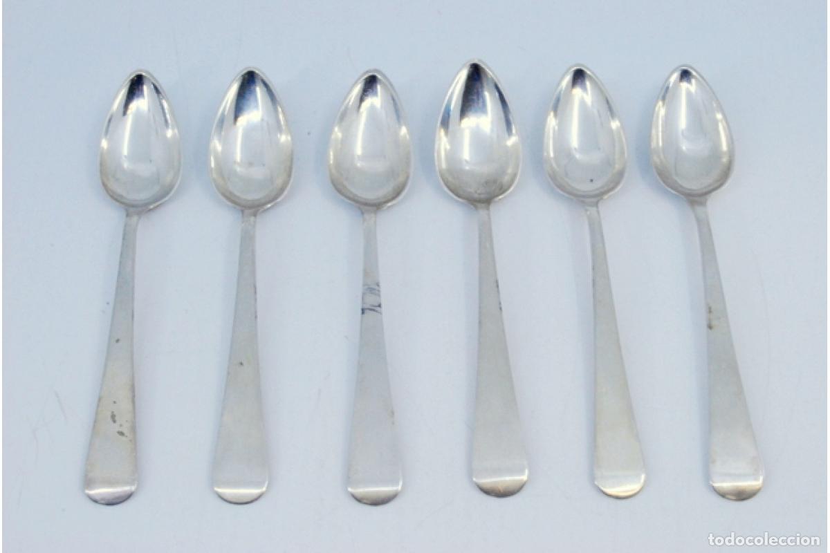 Antig&uuml;edades: Juego de 6 cucharillas de plata - Foto 2
